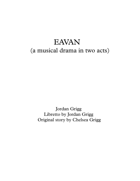 Eavan A Musical Drama In Two Acts Score And Parts Sheet Music