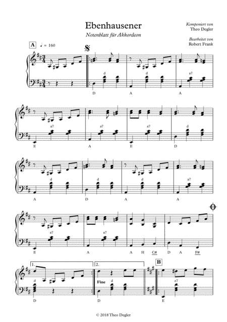 Free Sheet Music Ebenhausener Polka