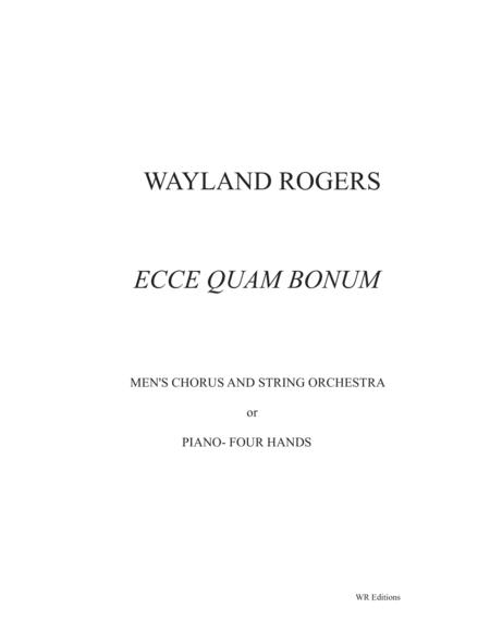 Free Sheet Music Ecce Quam Bonum Piano Vocal Score