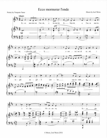 Free Sheet Music Ecco Mormorar L Onde