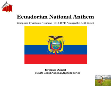 Free Sheet Music Ecuadorian National Anthem Ekuador Equateur For Brass Quintet