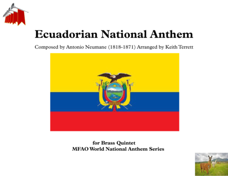 Ecuadorian National Anthem Ekuador Equateur For Brass Quintet Sheet Music