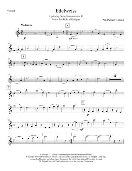 Free Sheet Music Edelweiss Arr For String Trio