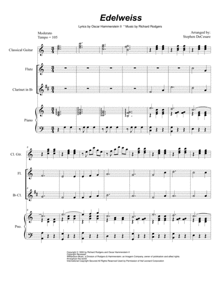 Edelweiss Duet For Flute And Bb Clarinet Sheet Music