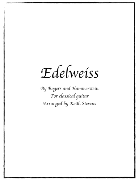 Edelweiss For Classical Guitar Sheet Music