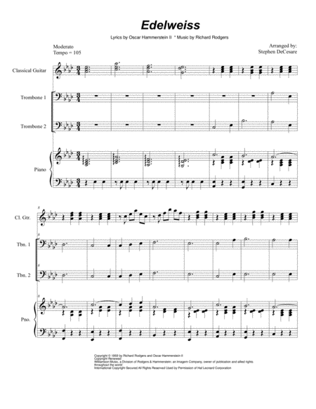 Edelweiss Trombone Duet Sheet Music