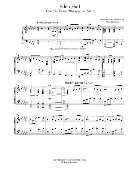 Eden Hall Sheet Music For Piano Sheet Music