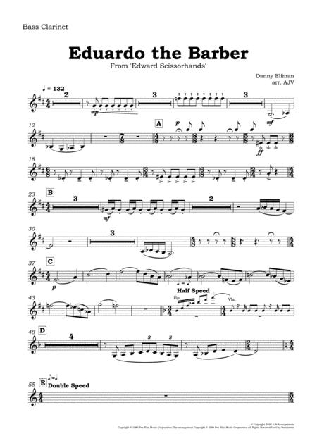 Free Sheet Music Edward Scissorhands Eduardo The Barber For Small Ensemble