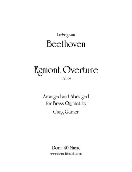 Egmont Overture Sheet Music