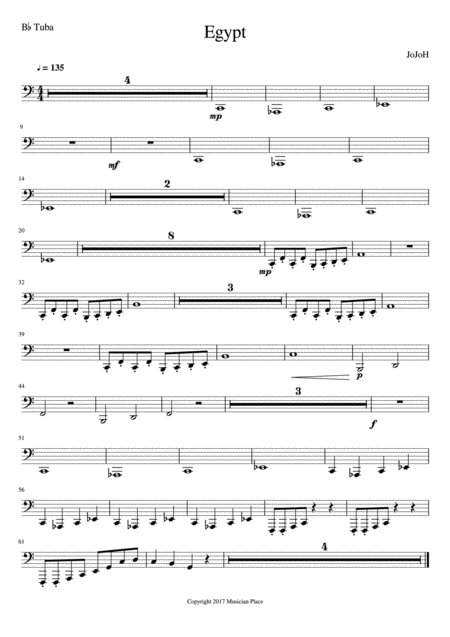 Egypt Bb Tuba Sheet Music