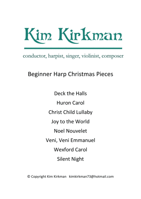 Eight Beginner Harp Christmas Pieces Sheet Music