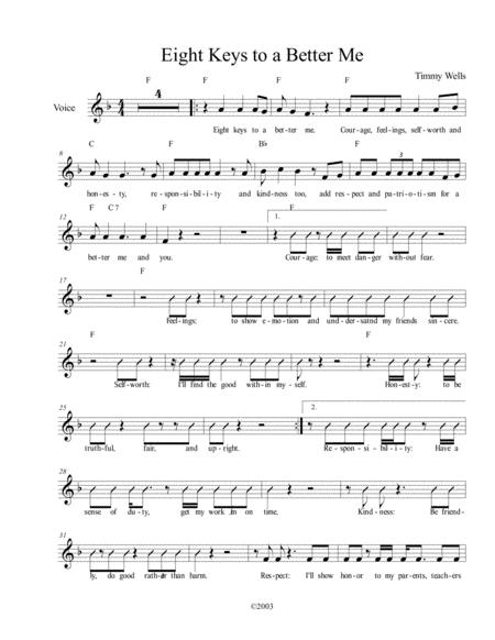 Free Sheet Music Eight Keys To A Better Me