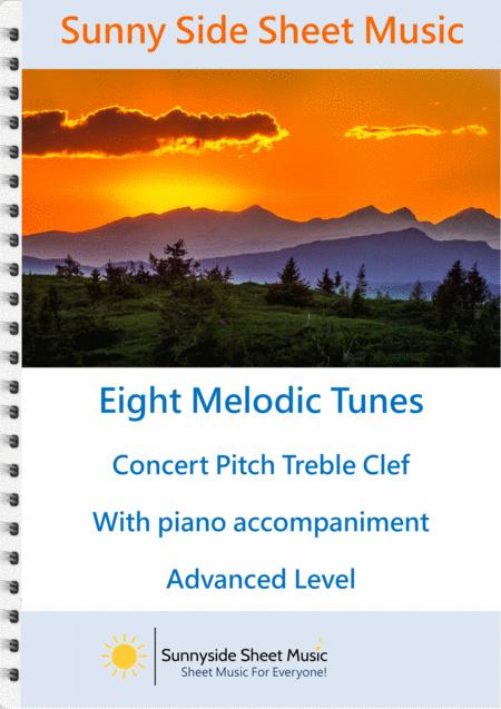 Eight Melodic Tunes Treble Clef Concert Pitch With Piano Accompaniment Sheet Music