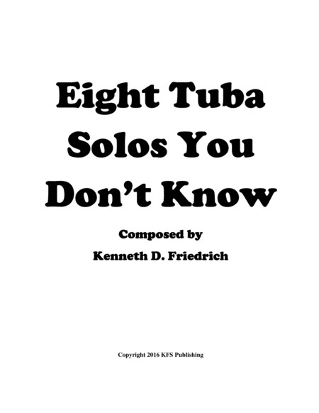 Eight Tuba Solos You Dont Know Sheet Music