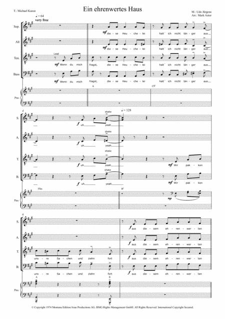 Free Sheet Music Ein Ehrenwertes Haus