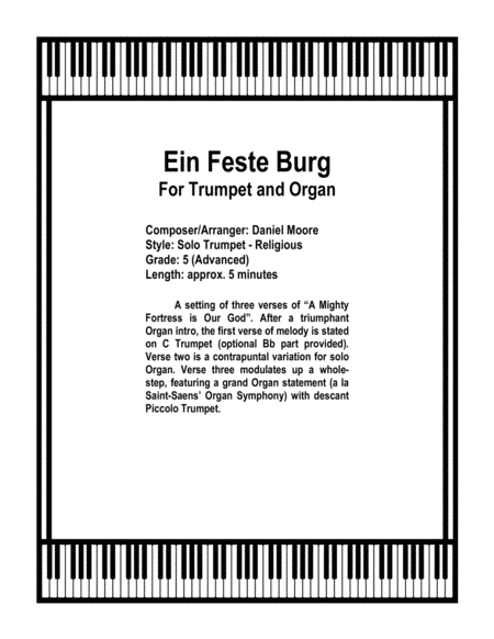 Free Sheet Music Ein Feste Burg For Solo Trumpet And Organ