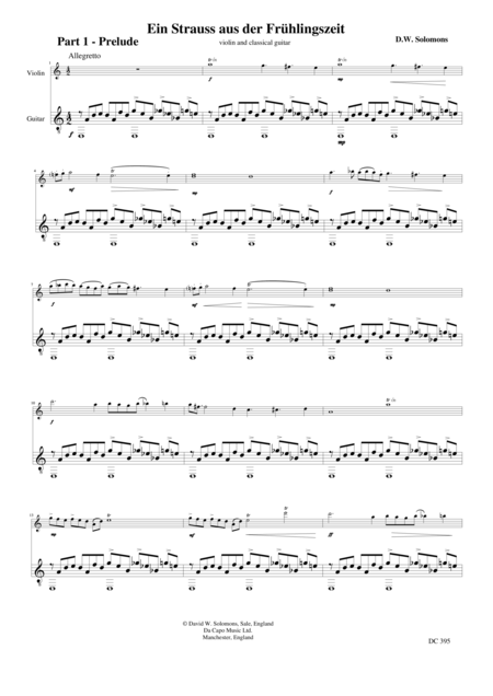 Ein Strauss Aus Der Frhlingszeit A Bunch Of Flowers From Springtime For Violin And Guitar Sheet Music