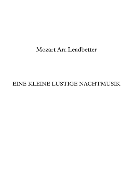 Eine Kleine Lustige Nachtmusik Sheet Music