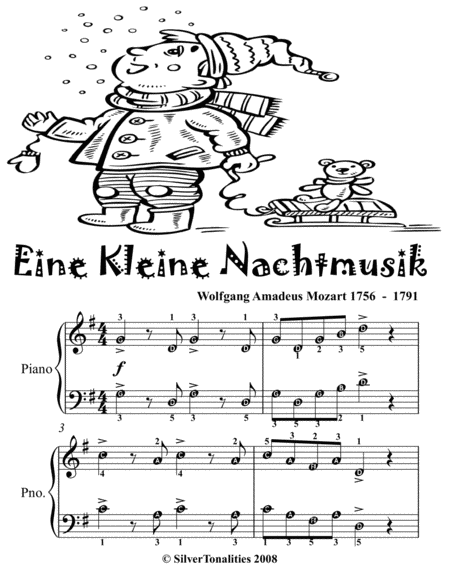 Eine Kleine Nachtmusik Easy Piano Sheet Music Tadpole Edition Sheet Music