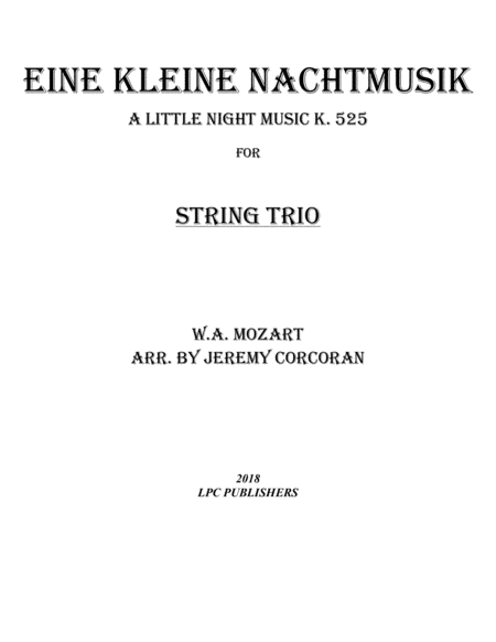 Eine Kleine Nachtmusik For String Trio Sheet Music