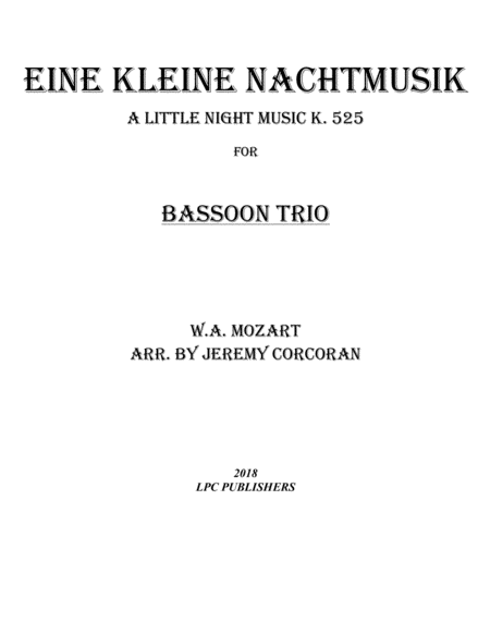 Free Sheet Music Eine Kleine Nachtmusik For Three Bassoons