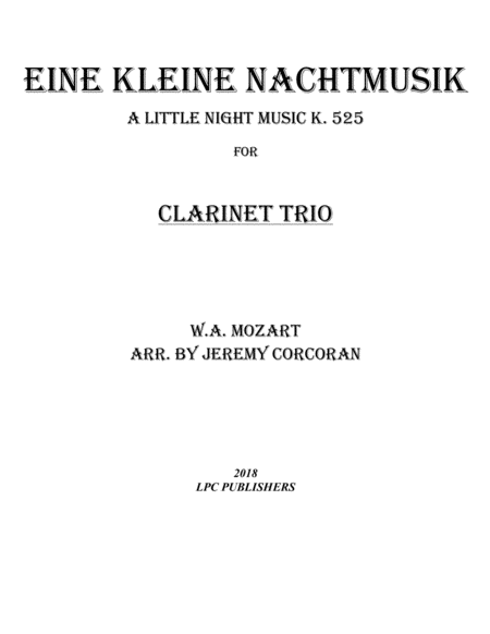 Free Sheet Music Eine Kleine Nachtmusik For Three Clarinets