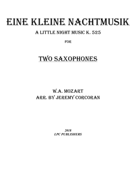 Eine Kleine Nachtmusik For Two Saxophones Sheet Music