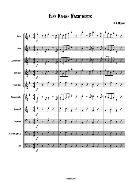 Eine Kleine Nachtmusik Small Concert Band Sheet Music