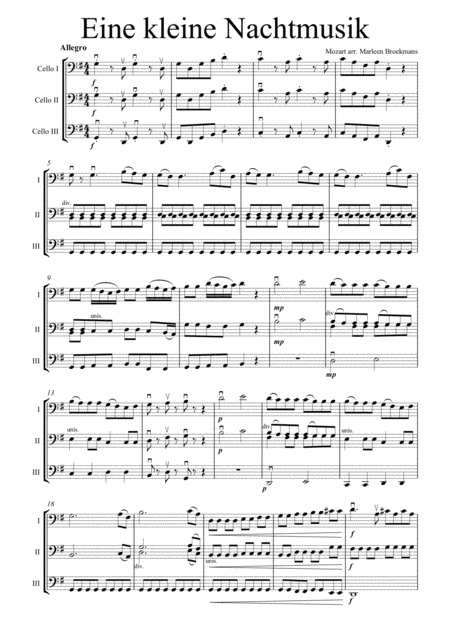 Free Sheet Music Eine Kleine Nachtmusik