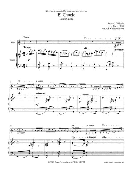 El Choclo Violin Moderate And Piano Sheet Music