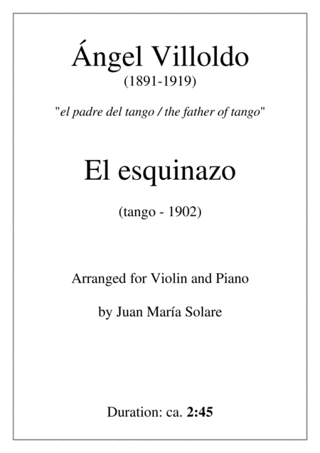 Free Sheet Music El Esquinazo Violin Piano