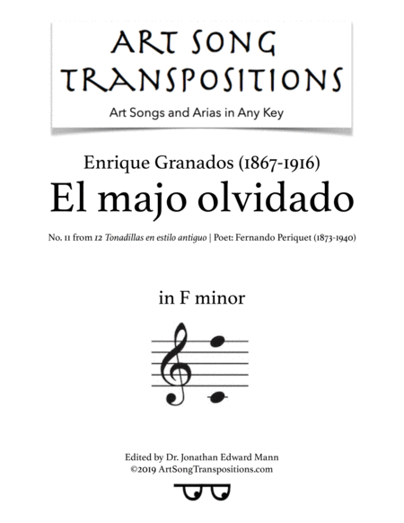 El Majo Olvidado Transposed To F Minor Sheet Music