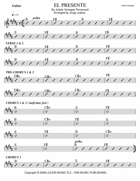 El Presente Guitar Sheet Music