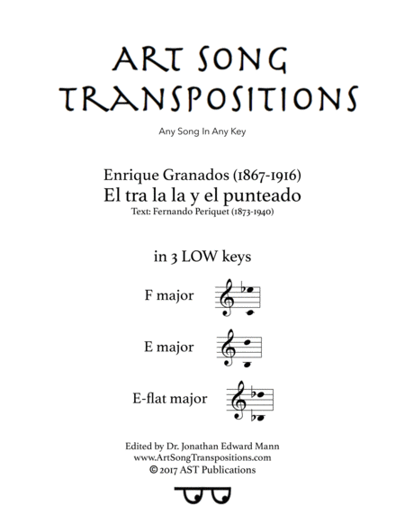 El Tra La La Y El Punteado In 3 Low Keys F E E Flat Major Sheet Music