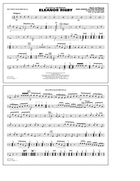 Free Sheet Music Eleanor Rigby Arr Jay Bocook Multiple Bass Drums