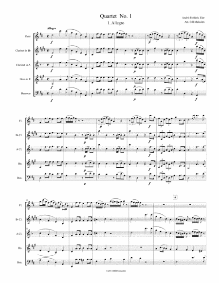 Free Sheet Music Eler Quartet No 1