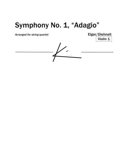 Elgar Symphony No 1 Adagio For String Quartet Parts Sheet Music