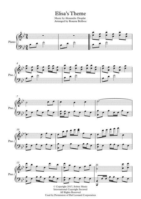 Elisas Theme Sheet Music