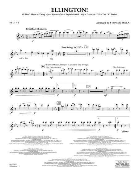 Free Sheet Music Ellington Arr Stephen Bulla Flute 2
