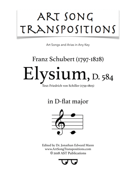 Free Sheet Music Elysium D 584 D Flat Major