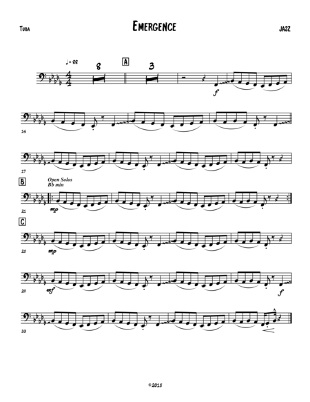 Free Sheet Music Emergence Tuba