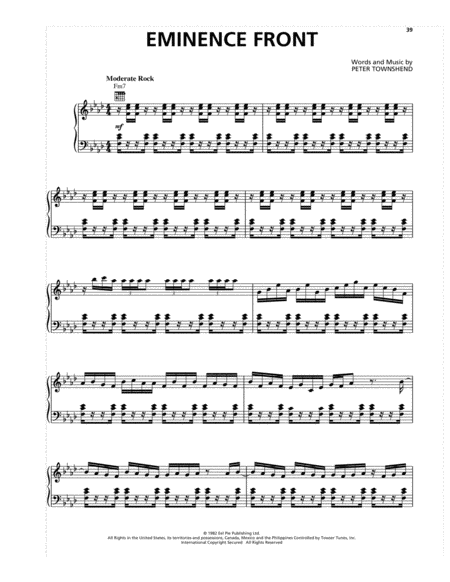 Eminence Front Sheet Music