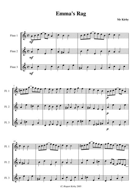 Emmas Rag For Flute Trio Sheet Music