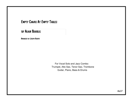 Empty Chairs At Empty Tables Vocal And Jazz Combo Sheet Music