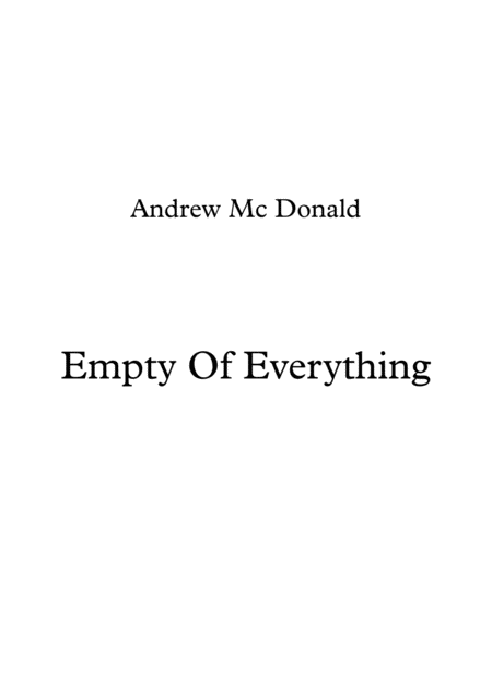 Empty Of Everything Sheet Music