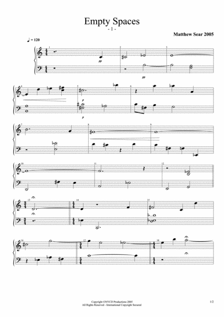 Empty Spaces Sheet Music