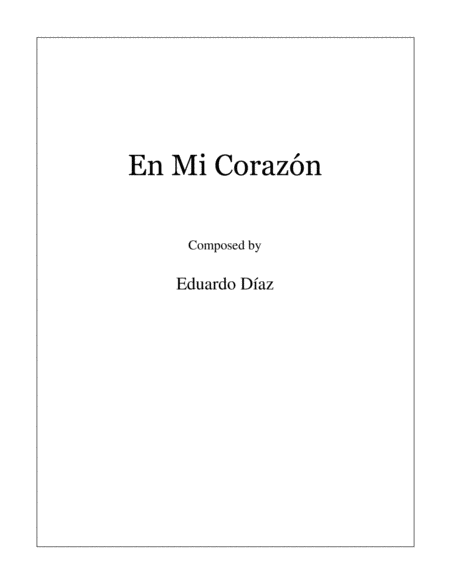 En Mi Corazn Sheet Music