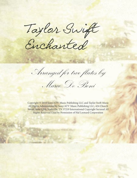 Enchanted By Taylor Swift For Two Flutes Sheet Music