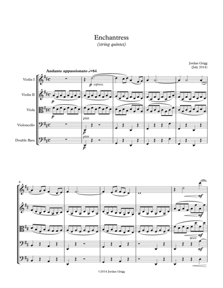 Enchantress String Quintet Sheet Music