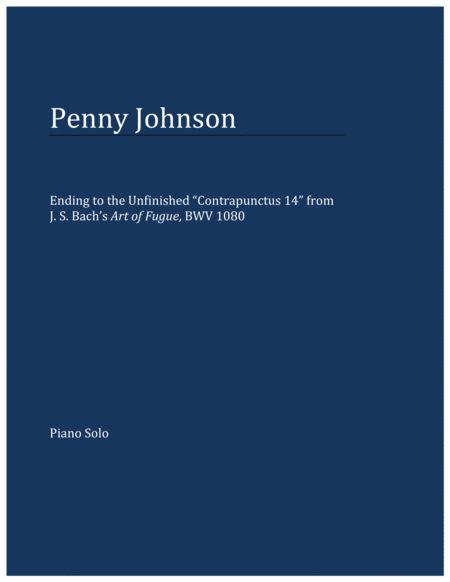 Ending To The Unfinished Contrapunctus 14 From Js Bachs Art Of Fugue Bwv 1080 Sheet Music